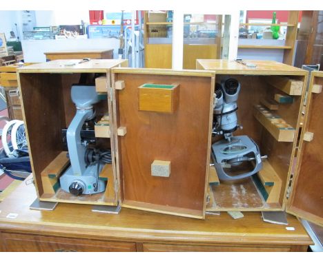Kyowa Microscope No 803541 and Kogaku 68316, both in battleship grey, boxed. (2)