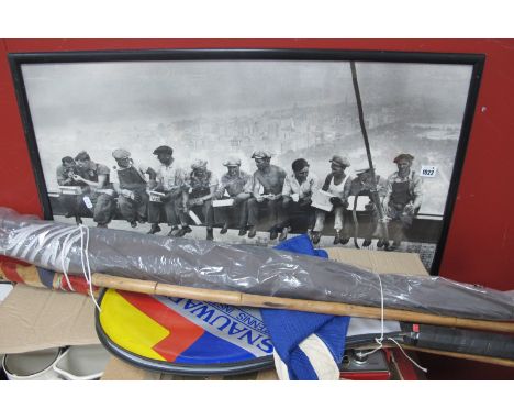 Miscellaneous Collectables, including a 1950's Union Jack on stick 60 x 35cm; a small Scottish flag, sunshade, walking stick,