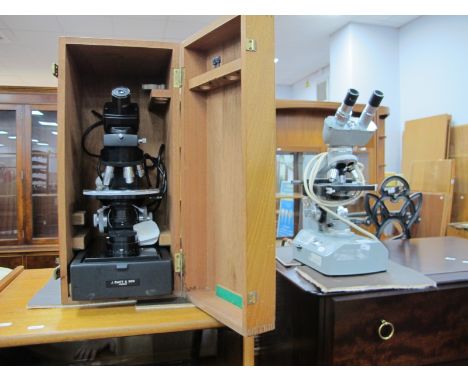 Swift Microscope No 152735 in Black, boxed, Kyowa microscope No 764949 in battleship grey (2).