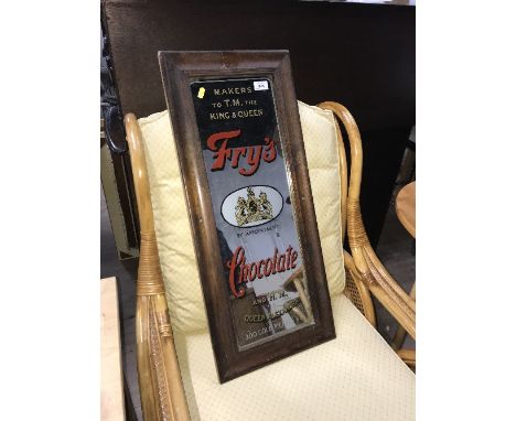 FRY'S CHOCOLATE MIRROR SIGN IN WOOD FRAME
