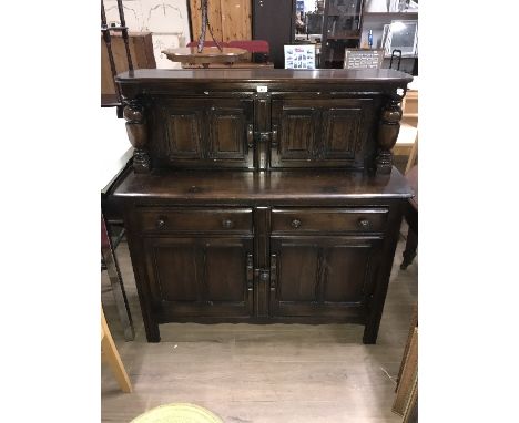 VINTAGE DARK OAK ERCOL SIDE BOARD