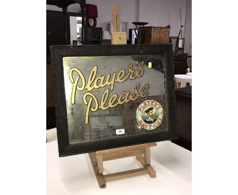 PLAYER'S NAVY CUT MIRROR IN WOOD FRAME