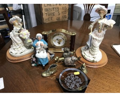 1 SHELF OF ASSORTED ITEMS INCLUDING CLOCK (DAMAGED)