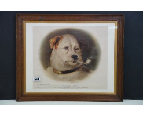 Pears advertising print,  ' A Quiet Pipe ' after Sir Edwin Landseer, one of four coloured plates presented with Pears Annual 