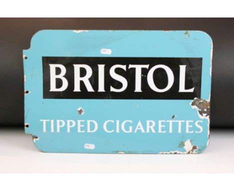 Advertising - A ' Bristol Tipped Cigarettes / Kingsway King Size Tipped ' double-sided enamel sign. (Approx 45cm x 30cm) 
