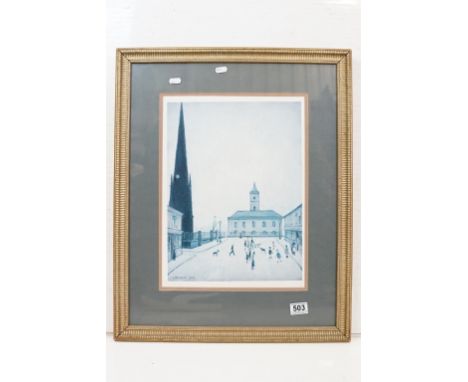 L.S. Lowry (1887 - 1976), ' The Old Town Hall ', Middlesborough, limited edition print, numbered lower left 601/850, 41.5 x 3