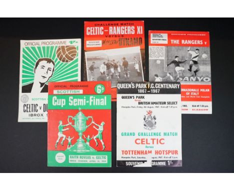 Football Programmes - Five programmes featuring Scottish teams and cup matches to include 1963 Cup Semi Final Raith Rovers v 