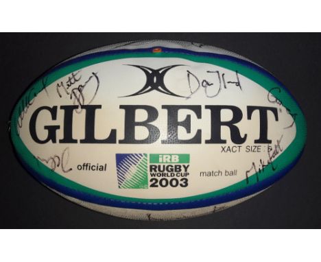 2003 RWC Size 5 Gilbert Official Winners Rugby Ball signed signed by 21 England squad, Phil Vickery, Ben Cohen, Trevor Woodma