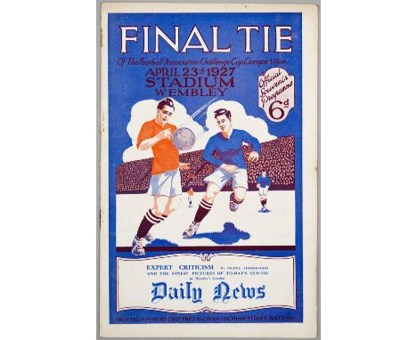 F.A. Cup Final programme Cardiff City v The Arsenal, played at Wembley Stadium, 23rd April 1927, 22-page, minor discolouratio