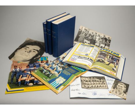 Bound volumes of home programmes for Everton's four post-War Football League Division One winning seasons together with autog