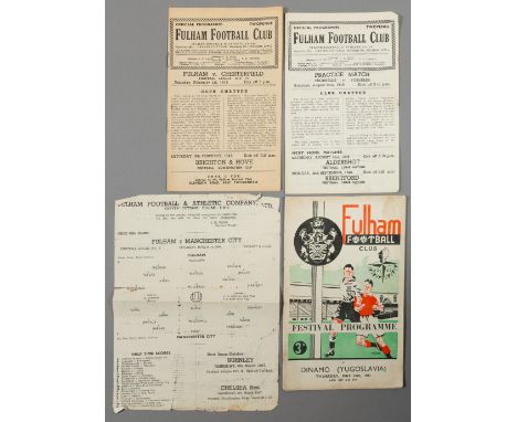A collection of approx. 372 Fulham home programmes dating between seasons 1945-46 and 1960-61,1945-46 (25), 46-47 (25, includ