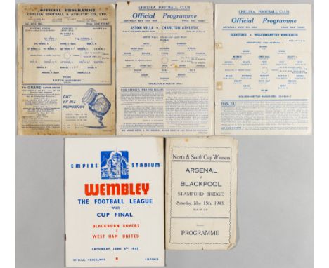 Football League Wartime Cup final programme Blackburn Rovers v West Ham United at Wembley 8th June 1940, sold with North Sout