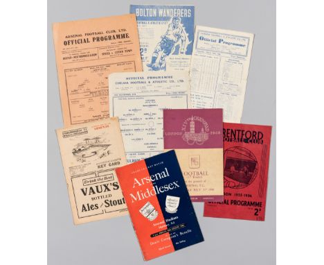 Collection of 35 Arsenal programmes dating from 1930s to 1960s,comprising away at Brentford 2nd November 1935; 3 x wartimes, 