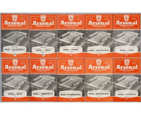 Arsenal home programmes, seasons 1955-56 and 1956-57,both full set of first team and reserves programmes, 1955-56 first team 