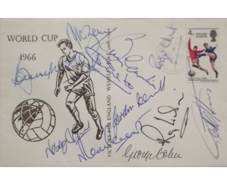 England 1966 World Cup Final winners hand-signed commemorative First Day Cover,autographed by all 11 players Gordon Banks, Ra