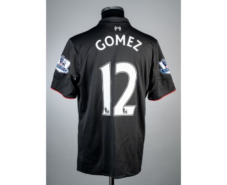 Joe Gomez black Liverpool no.12 third choice jersey v Arsenal, played at Emirates Stadium, 24th August 2015,match-issue, New 