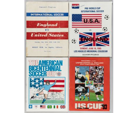 England away programmes v United States,includes rare 28th May 1959 at Wrigley Field Los Angeles; 27th May 1964; New York 197