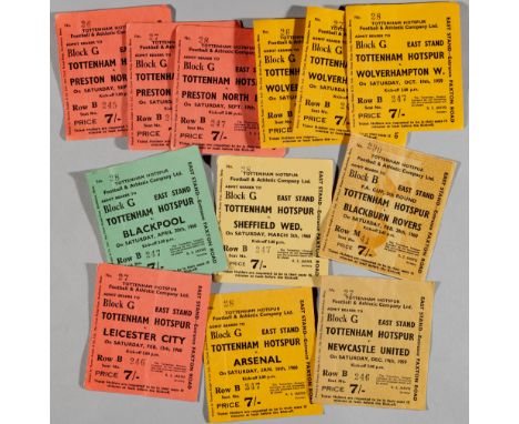 A collection of 28 Tottenham Hotspur home tickets, season 1959-60,some duplication, includes v West Ham United, Chelsea (2), 