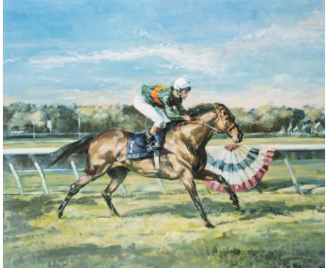 Two signed limited edition horse racing prints, comprising signed Claire Eva Burton (British, b.1955) "Royal Academy Lester P