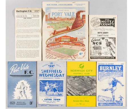 Football programme selection from 1950s, good selection of clubs with Lincoln City,1954-55 (8), 1955-56 (2), 1957-58 (3), 195