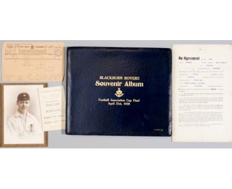 Collection relating to Blackburn Rovers Arthur Rigby who played for various clubs from 1921-37,his most successful period cam