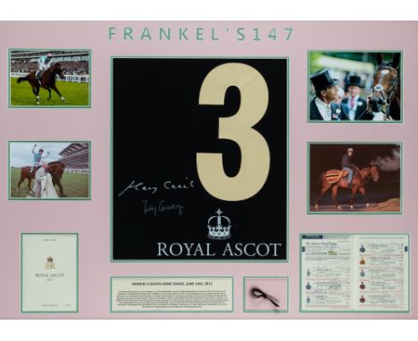 Frankel's No.3 number half-cloth from the 2012 Queen Anne Stakes at Royal Ascot the race where this supreme thoroughbred earn