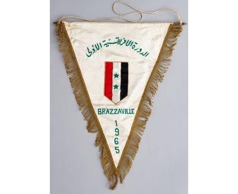 A pennant issued for the first edition of the All Africa Games football tournament, staged in the Republic of the Congo, 19th