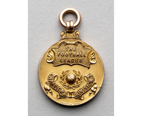 Football League Division Two championship medal awarded to Aston Villa's John Maund in season 1937-38, 9ct gold, obverse with