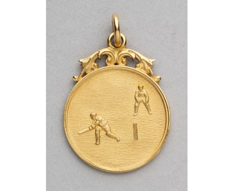 The Evening News Cricket Cup for Footballers winner's medal awarded to Jimmy Skinner of Tottenham Hotspur in 1926,obverse dec