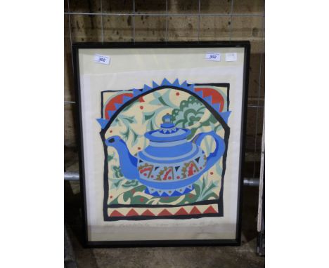 A signed limited edition print 'First teapot Feb 89' no 9/25