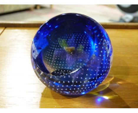 A Dewdrop Orchid Caithness glass paperweight