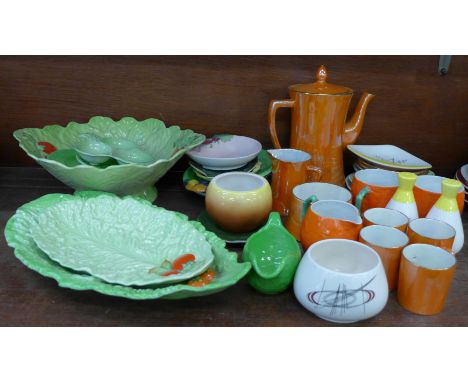 Carlton Ware and Arthur Wood Leaf Pattern pottery, a Carlton Ware Orange Lustre coffee set, etc.