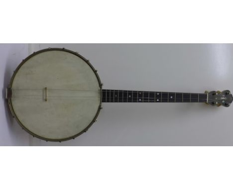 A Fairbanks & Co. birds eye maple short scale Irish tenor banjo made in Boston, Mass. c.1925