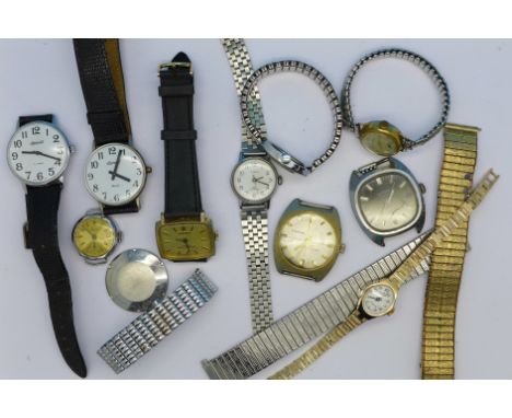 Lady's and gentleman's manual wind wristwatches and straps