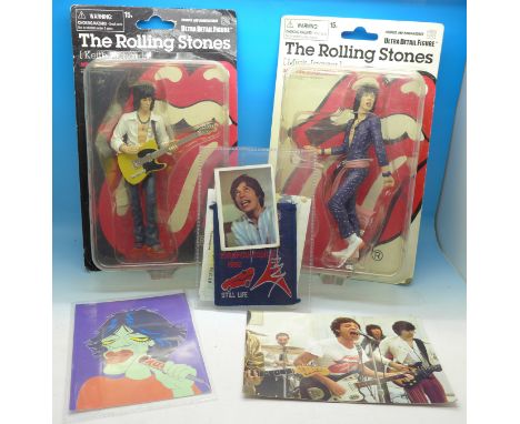 The Rolling Stones;- two Medicom Toys Ultra Detail figures, Mick Jagger and Keith Richards in bubble packs, two 1990 Wembley 