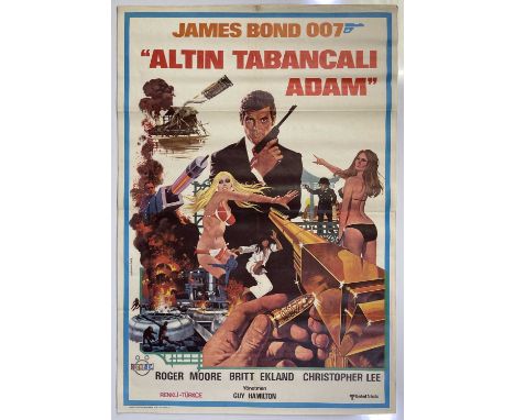 A Turkish film poster for James Bond - The Man With The Golden Gun (1974). Measures 100 x 69cm. VF condition. Design / print 