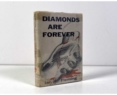 Ian Fleming - Diamonds are Forever. Macmillan, 1956, US first edition. Jacket design by H Lawrence Hoffmann. With heavy wear 