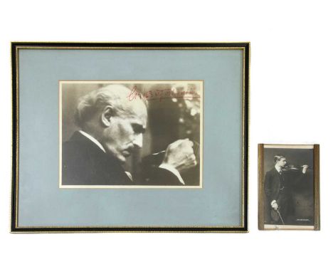 The Christopher Dyment Collection: MUSIC: Arturo TOSCANINI Signed Photograph. image 24 x 19 cms. Framed &amp; glazed; Plus: J