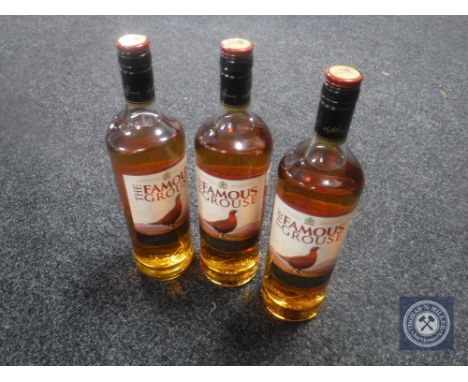 Three 1l bottles of The Famous Grouse Blended Scotch Whisky