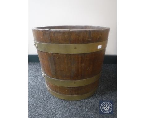 An oak coopered planter 