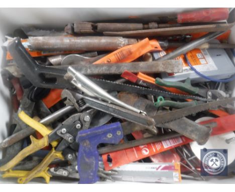 A crate of hand tools