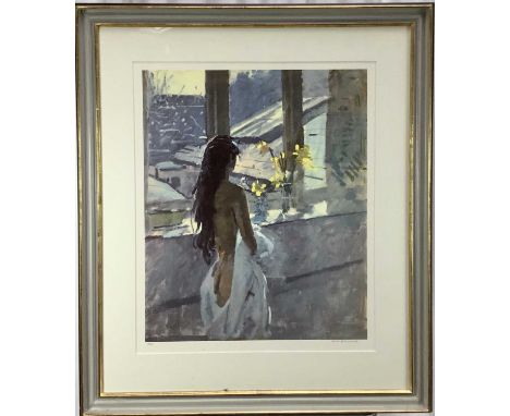 Ken Howard (1932-2022) signed limited edition print, numbered 62/175, 63 x 51cm, glazed frame