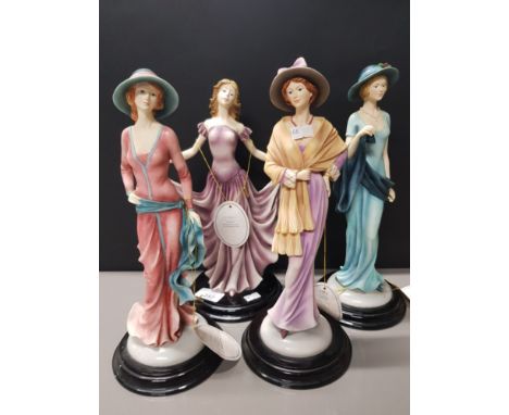 4 ART DECO LADY FIGURES FROM THE LEONARDO COLLECTION