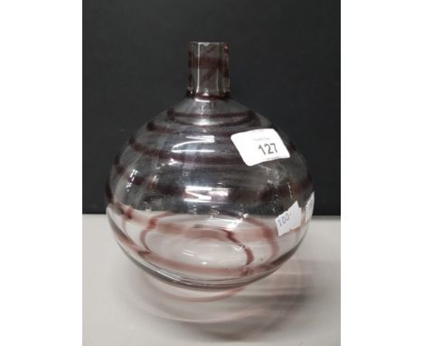 STUDIO ART GLASS BULBOUS VASE