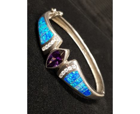 SILVER AND CZ BANGLE GROSS WEIGHT 33.6G