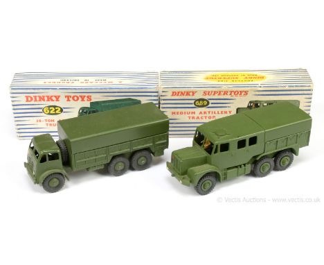 Dinky Military 622 Foden Covered Truck - green including metal tilt and ridged hubs with treaded tyres, metal tow hook and fi