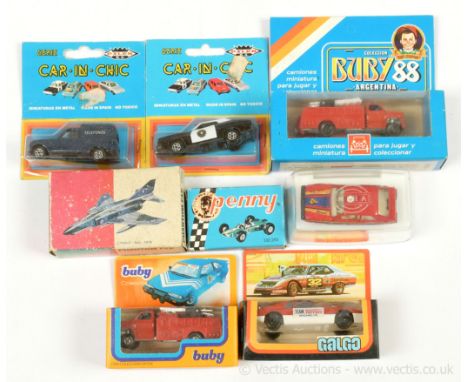 A group of smaller scale issues to include; Mira Seat 1200; Pilan "Police" Car; Buby Fire Truck; Polistil Phantom F4K, plus o