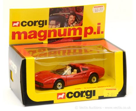 Corgi 298 "Magnum PI" Ferrari 308 GTS - red, black, beige seats, chrome wheels - Mint in an Excellent correct late issue oran