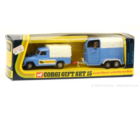 Corgi GS15 Gift Set to include Land Rover "Corgi Pony Club" - blue, lemon interior, white plastic canopy (does have some fadi