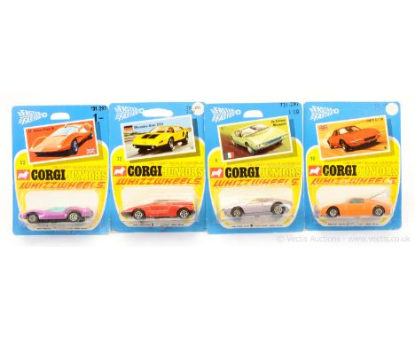 Corgi Juniors group to include 6 De Tomaso Mangusta - light metallic mauve including base, amber windows, chrome interior; 10